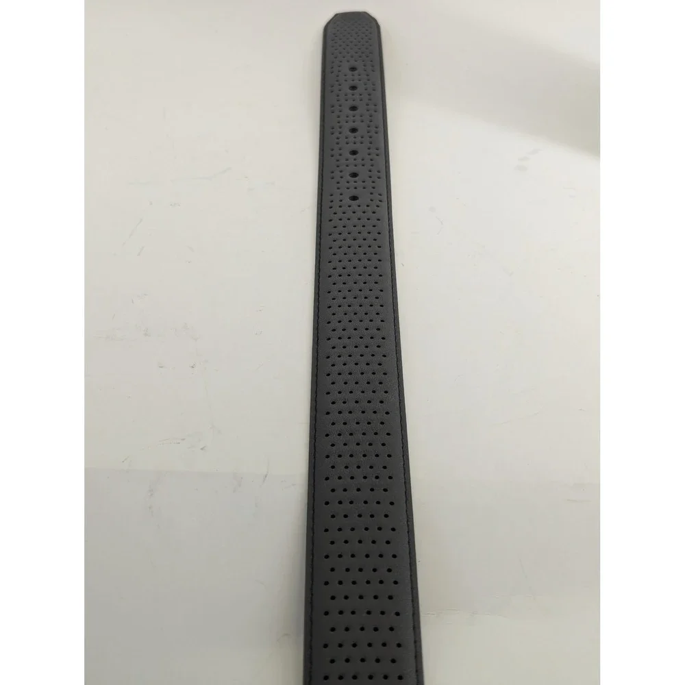 Greg Norman Mens Size 38 Grey Genuine Leather Comfort Stretch Perforated Belt